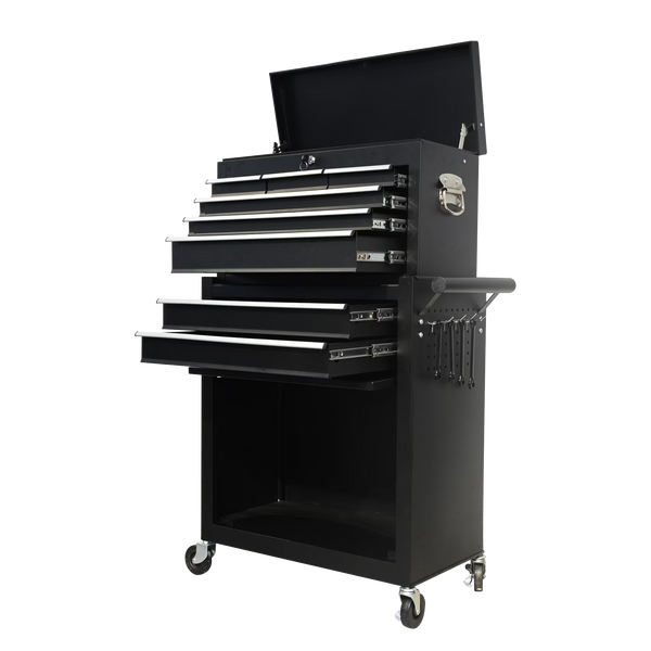 8 Drawer Large Capacity Rolling Toolbox, Detachable Cabinet Storage Tool Chest with Wheels, Tool Storage Cabinet with Lock for Workshop Garage